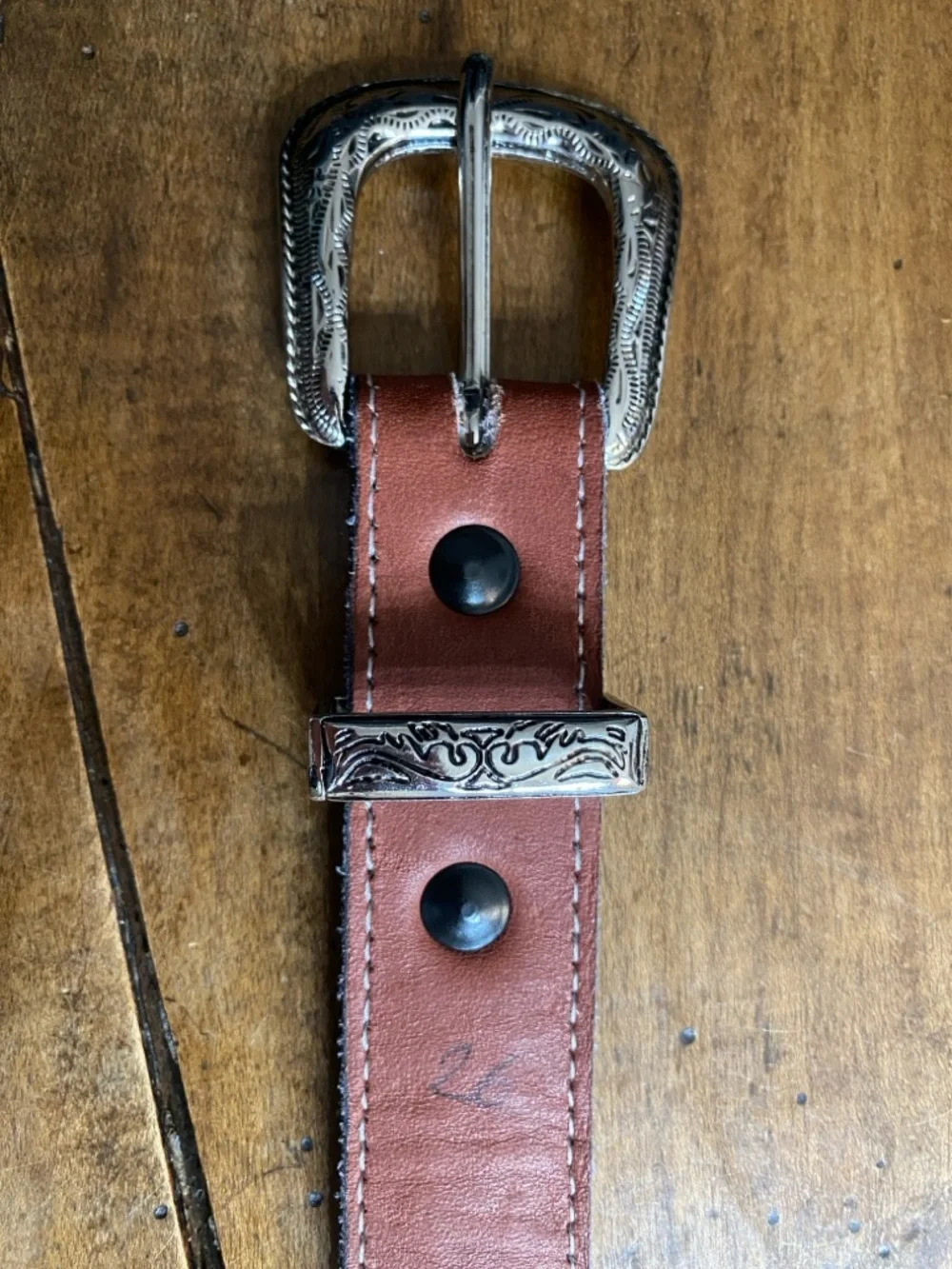HANDCRAFTED  Belt Turquoise and Blue sequins  silver tone buckle size 26